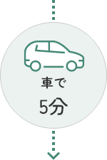 車で5分